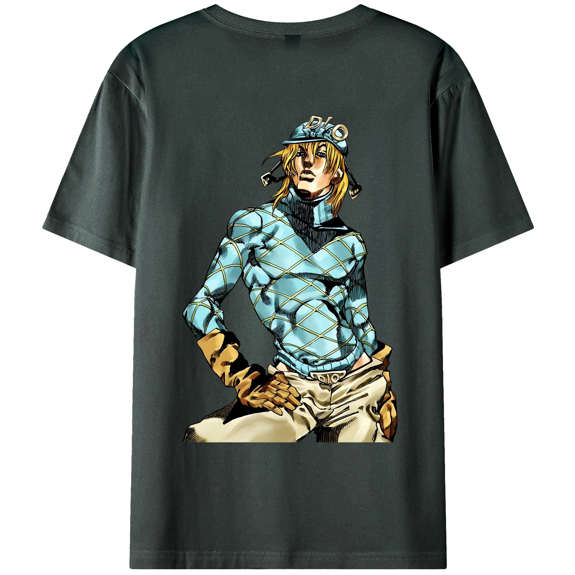 （画像用） ジョジョの奇妙な冒険 ディオ?ブランドー JoJo's Bizarre Adventure Dio Brando 綿100％ メンズ半袖Tシャツ（バックプリント） 通気性
